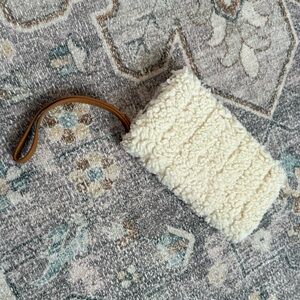 Fleece Cream Wristlet